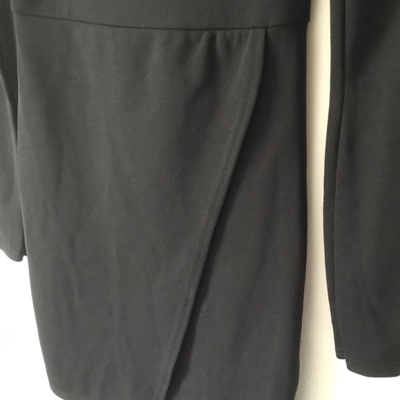 Nasty Gal Long Sleeve Faux Wrap Black Mini Dress Size 4 - Picture 6 of 8